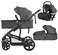 Teknum 3 in 1 Pram Stroller and Infant Car Seat Bundle - Space Grey