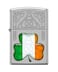 Zippo 205-070515 Ireland Flag Satin Chrome Windproof Lighter