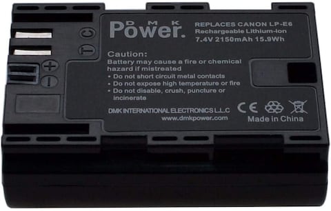 DMK POWER Battery AND Charger (2PACK) LPE6 FOR CANON EOS 5D II 5D III EOS 7D 60D LC-E6E