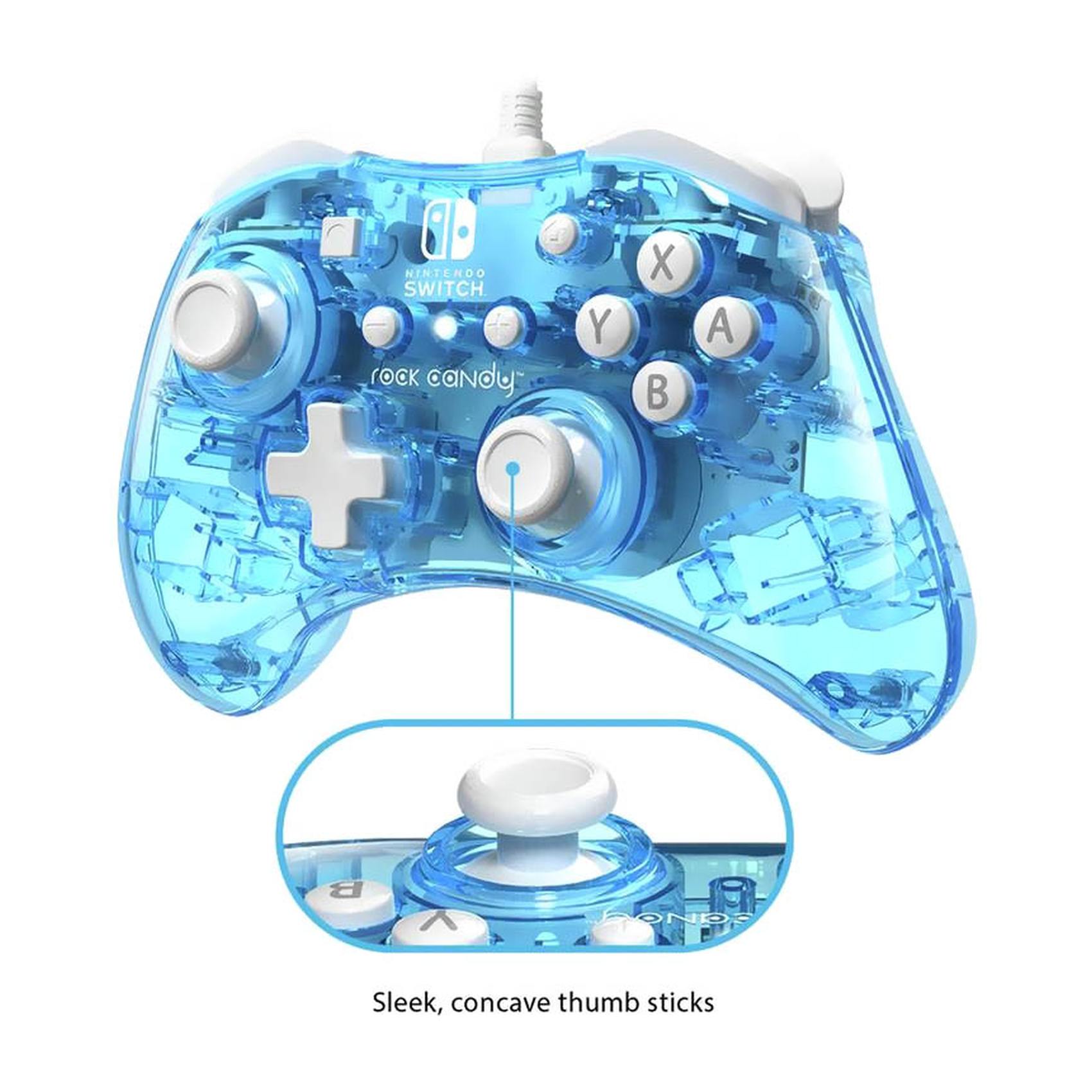 PDP Rock Candy Mini Wired Controller For Nintendo Switch Blu-Merang
