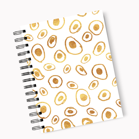 Loud Universe Spiral Notebook Gold Eggs Hard Cover Notebook with Premium High Quality Paper A5 Size