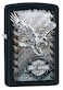 Zippo 28485 Harley Davidson Chrome Eagle Black Matte Lighter