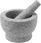 LIYING Granite Mortar and Pestle Set &ndash; Molcajete Mexicano Pestle and Mortar Set - Large Guacamole Bowl - Spice Grinder Hand - Unpolished 5.9 Inch Holds2Cups - Ergonomic Sleek Design - Gray