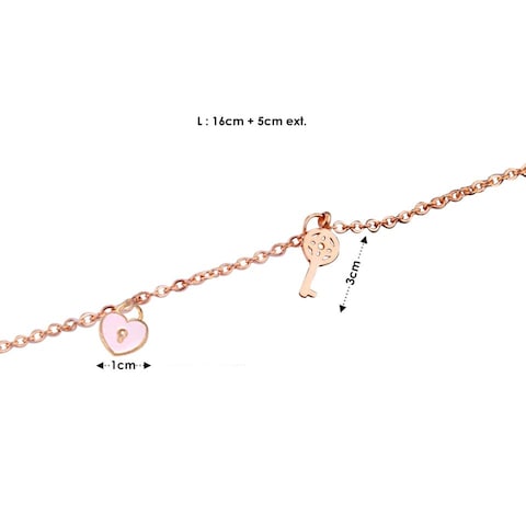 Aiwanto Anklet for Women's Rose Gold Ankle Chain
