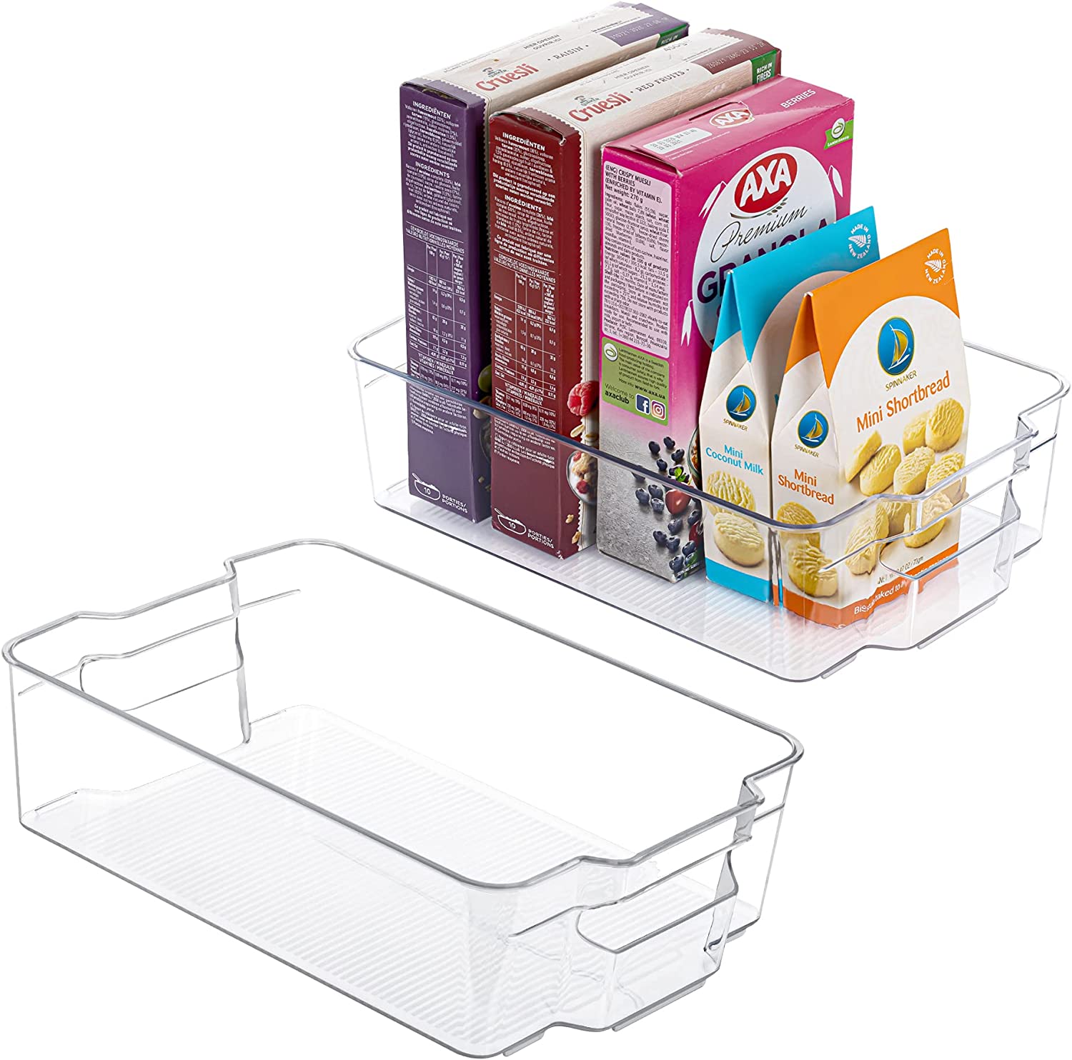 Atraux Clear Plastic Refrigerator Organizer Bins (2 Pcs)