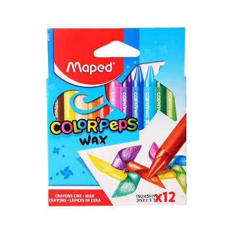 MAPEDCOLOR PEPS WAX CRAYONS 12 COL