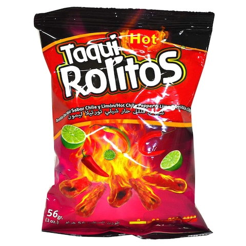 Trikos Fuego Taqui Rolitos Hot Chilli Pepper And Lime Tortilla Chips 56g