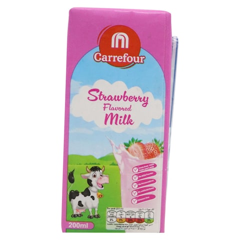 Carrefour Strawberry Flavour Milk 200ml