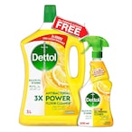 Buy Dettol Multi Action Cleaner Lemon 3L With Dettol Power All Purpose Cleaner Lemon 500ml in UAE