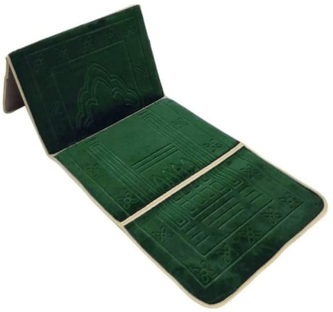 Fabienne Foldable Medical Prayer Mat And Backrest 2 In 1 With Pocket Dark Green