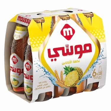 Moussy Malt Beverage Non-Alcoholic Pineapple Flavour 330ml Pack of 6