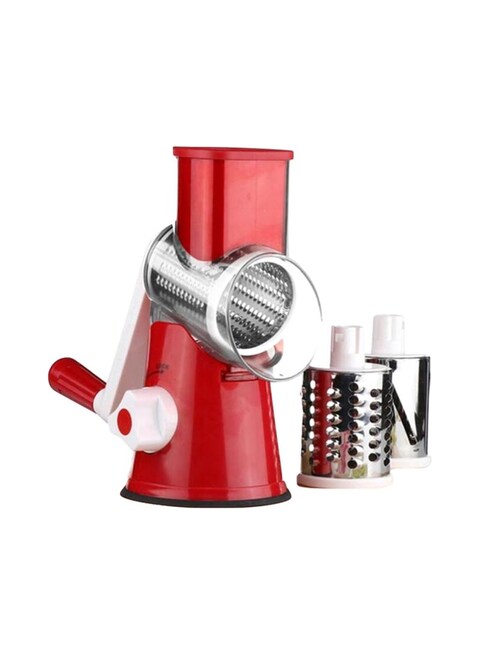 Generic Fruit Manual Vegetable Cutter Multifunctional Round Mandoline Slicer Red/Silver 26X12.7X24cm