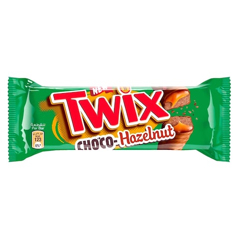 Twix Twin Choco-Hazelnut Chocolate Bar 50g x Pack of 24