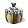 Fissman Spice Storage Condiment Jars 7pcs with Stainless Steel Lids And Plastic Stand