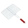 Barbeque Grill Chromium Plated Iron, Rf10377 - Wooden Handle, Folding Portable Bbq Grill Basket For Fish Vegetables Shrimp, Larger Grilling Area