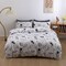Luna Home Single size 4 pieces, without filler, white with black space print.
