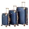 Hard Case Travel Bags Makrolon Polycarbonate Gold Jetstream Aluminum Frame Luggage Zipper Less Suitcase Extra Corner Protection Double Tsa Lock E9R1 Set of 3 Blue Moon