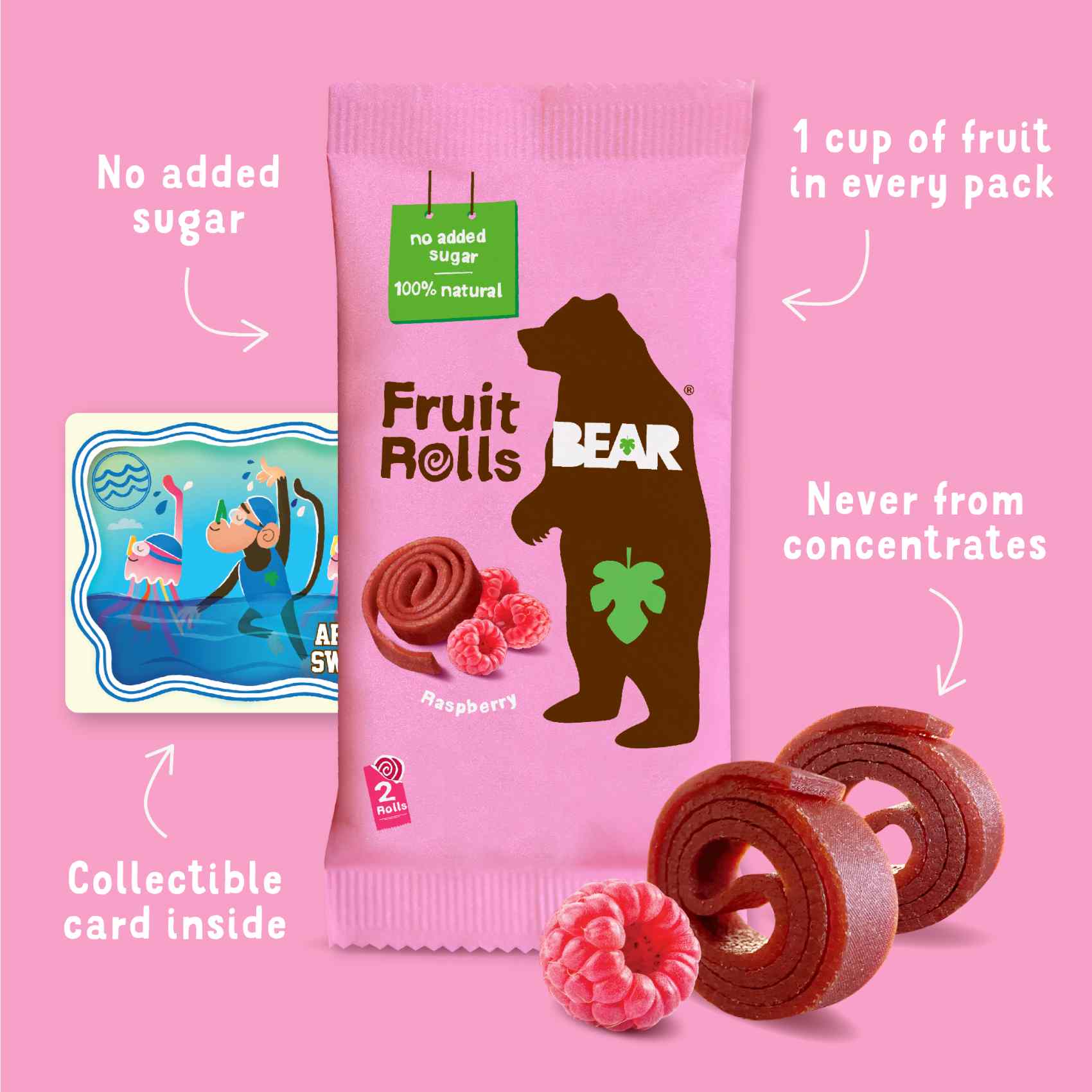 Bear Raspberry Pure Fruit Yo Yo Fruit Snack 20g Pack of 5