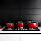 Non-Stick Cookware Set, 9pcs Aluminium Cookware, DC1995   3 Layer Durable Construction   Tempered Glass Lid with Steel Frame   CD Bottom   Bakelite Handle   2pcs Nylon Tool