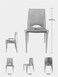 LANNY Molded Plastic Stackable Dining Chair 7080 BLACK Hipster Contemporary Modern Set of 2