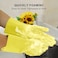 ZALCOON Silicone Dishwashing Gloves Reusable Rubber Cleaning Gloves, Dishwashing Gloves Silicone Glove Brush, Washing Gloves for Kitchen, Housework, Car, Bathroom, Clothes, Pet (Yellow)