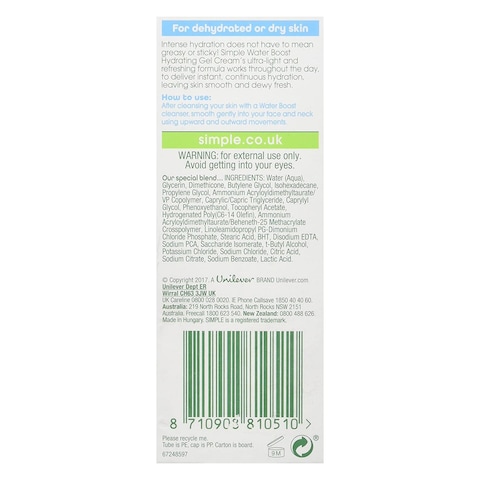 Simple Water Boost Hydrating Gel Cream 50Ml