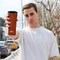 Any Morning Travel Mug, Stainless Steel Coffee Tumbler, Modern Travel Coffee Cup for Hot and Cold Beverage, Leakproof and Spillproof, 15 oz, Copper Colored