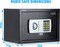 Rubik Safe Box with Key and Pin Code Keypad A4 Documents Size Security Safety Locker for Cash Jewelry Passports (25x35x25cm) Black