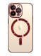 MagSafe Case Magnetic Clear Soft TPU Plating Case Wireless Charging Compatible Shockproof Camera Lens Protection For Apple iPhone 14 Pro Red