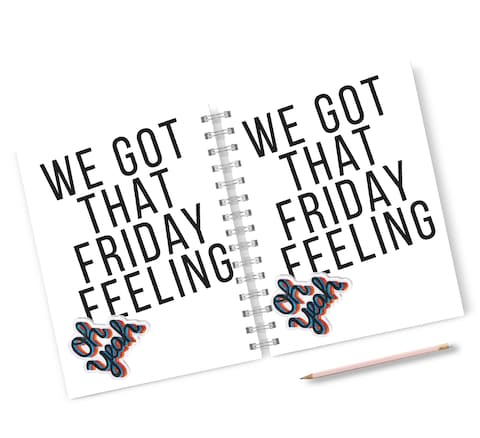 Loud Universe Hardcover Notebook Friday Feeling Oh Yeah Weekend Spiral Notebook with Premium High Quality Paper A5 Size