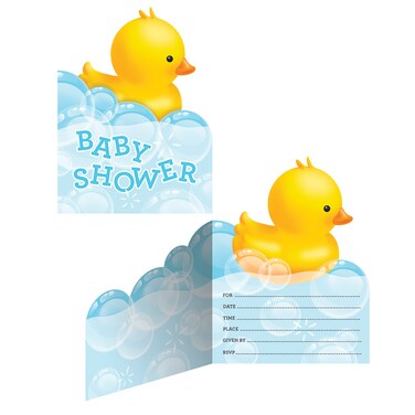 Bubble Bath 8 Invitation Diecut Foldover 6in X 4.5in