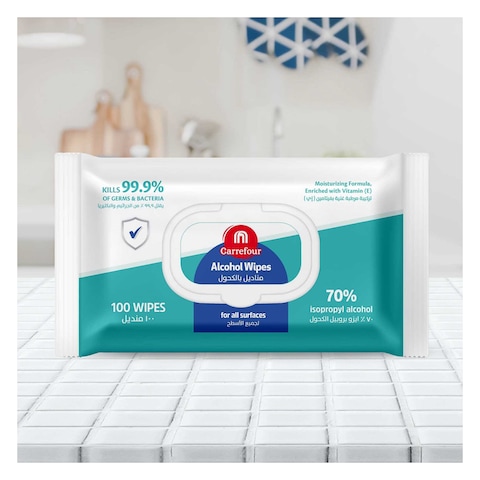 Carrefour Alcohol Wipes 100 Count