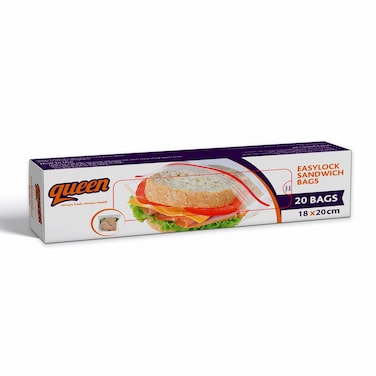 Queen Easy Lock Sandwich Bags - 18x20 cm - 20 Bags