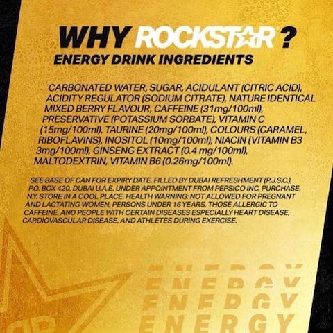 Rockstar Original Energy Drink 250ml Pack of 6
