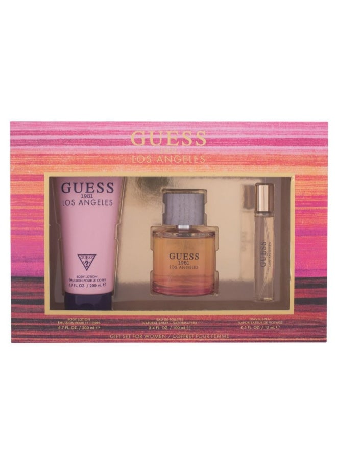 Guess 1981 Los Angeles Set: Eau De Toilette 100ml + Travel Spray 15ml + Body Lotion 200ml