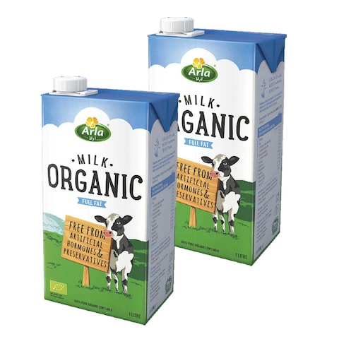 Buy Arla Full Fat Organic Milk 1L Pack of 2 in UAE