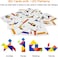 Sky-Touch Early Development Tangram Pattern Puzzles Set, Wooden Puzzle Blocks Colorful Tangram Sorting, Stacking Games Montessori Educational Toys, 60 Design Cards With 120 Pattern Jigsaw Puzzle