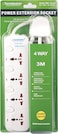 Terminator 4 Way Universal Power Extension Socket 3M
