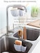 Kitchen Sink Shelf Soap Sponge Drain Rack Holder Double Decker Hanging Basket Storage Suction Cup Kitchen Organizer Sink Accessories Wash Dropshipping - Green