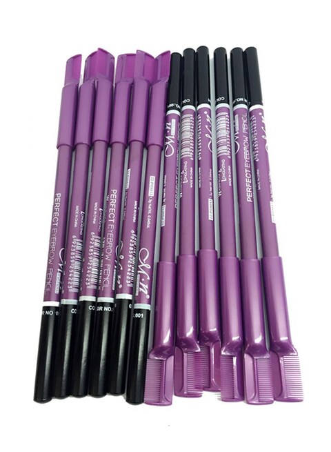 Buy M.N - 12-Piece Perfect Eyebrow Pencil Black in UAE