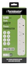 Terminator brand 4 way UK power extension socket 3m&nbsp;cable 13a plug