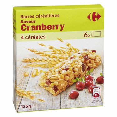 Carrefour Classic Cranberry Cereal Bars 125g