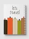 Lowha Spiral Notebook With 60 Sheets And Hard Paper Covers With Lets Travel Doodle Luggage Design, For Jotting Notes And Reminders, For Work, University, School