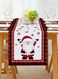 Santa Claus Christmas Table Runner - Cotton Table Cover, Dining Decor - Festive Indoor and Outdoor Christmas Party Decoration for Home and office