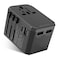 45W Quick Charger PD/QC 3.0 Type C + Universal Charger Adapter with Ultra Fast 3 USB Port &amp; Power Socket Worldwide Plugs UK EU US AU Auto Switch with Travel Pouch