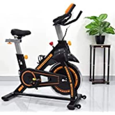 Skyland Fitness Exercise Bike/Spin Bike For Home Cardio And Strength Training Workouts With Height Adjustable, Exercise Bike EM-1560-O Orange