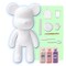 DIY CREATE YOUR OWN UNIQUE ACRYLIC FLUID POURING PAINT BEAR (9 inch - 23 cm) COMPLETE SET, colors: White, Light-Pink, Light-Purple. Arts and Crafts, Customize Handmade Creative Birthday Gift