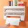 Generic 4-In-1 Wall-Mount Paper Towel Holder, Plastic Wrap Foil Dispenser (Khaki)