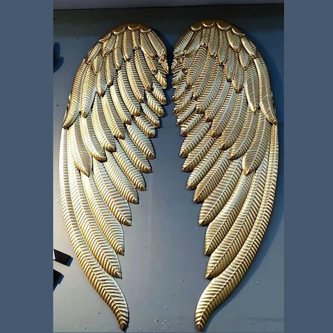 LINGWEI Small Angel Wings Iron Wall Decor Metal Wings Wall Ornament Rustic Style Glowing Wings Decor Hanging Industrial Wind Wall Decor Crafts
