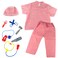 FITTO Nurse Costume for Kids with Accessories, Hospital Costumes for Pretend Play and Halloween, Small